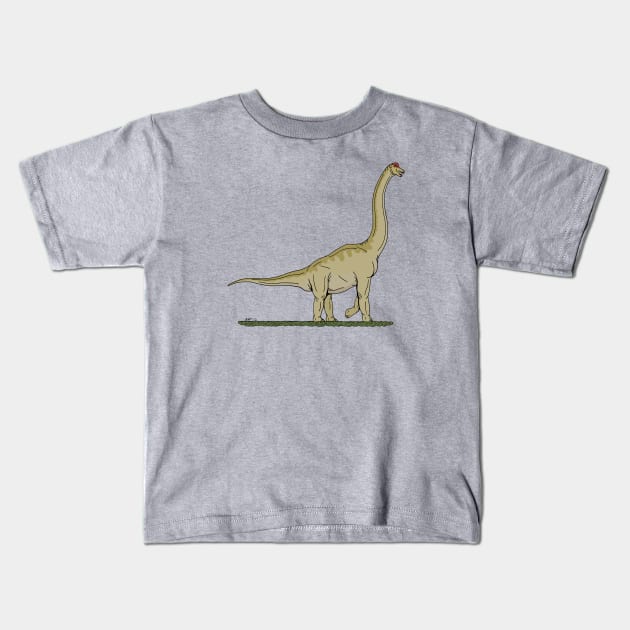 Brachiosaurus Kids T-Shirt by AzureLionProductions